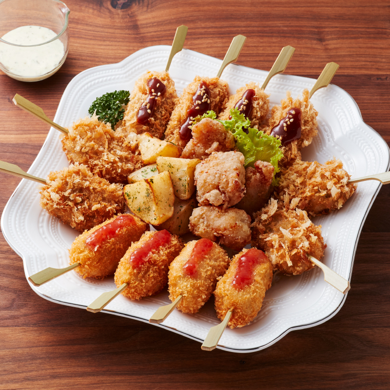 ひとくち串カツオードブル